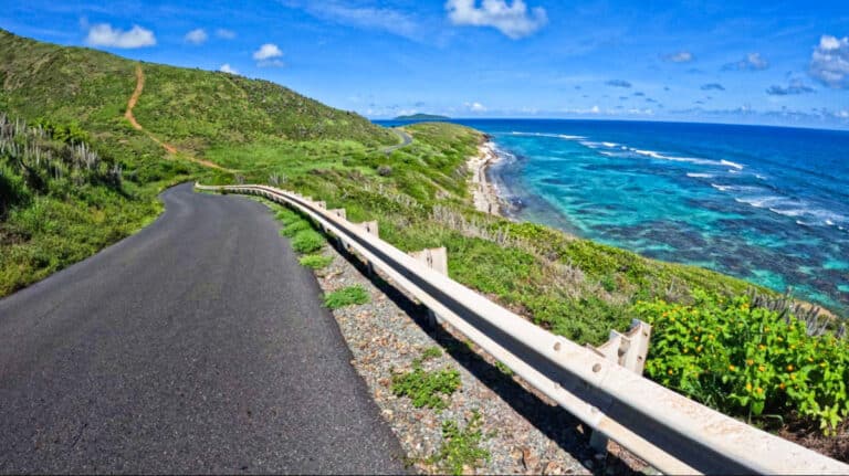 Scenic coastal view from the highway in St. Croix