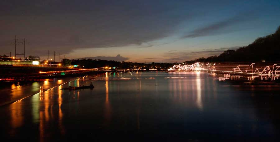 View from the Schuylkill River at night