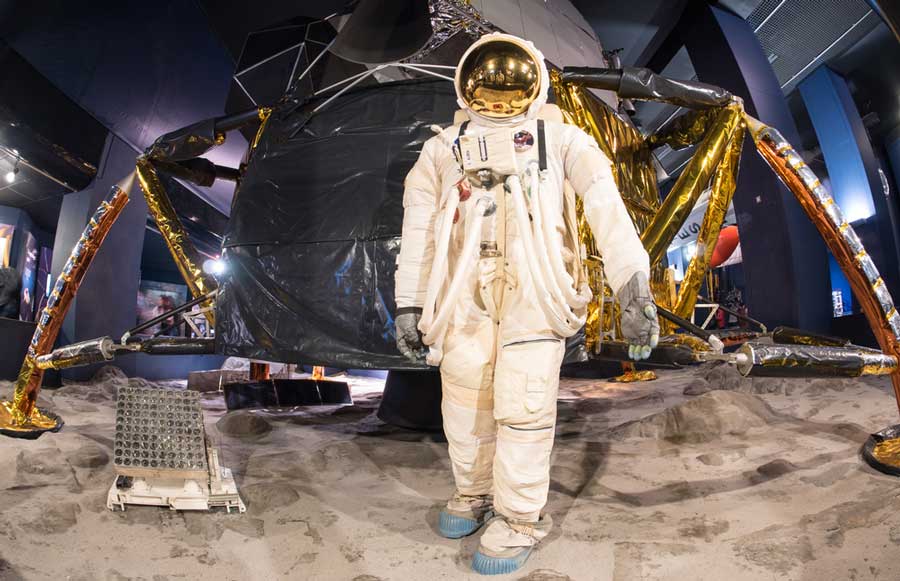 An astronaut displayed inside the Science Museum