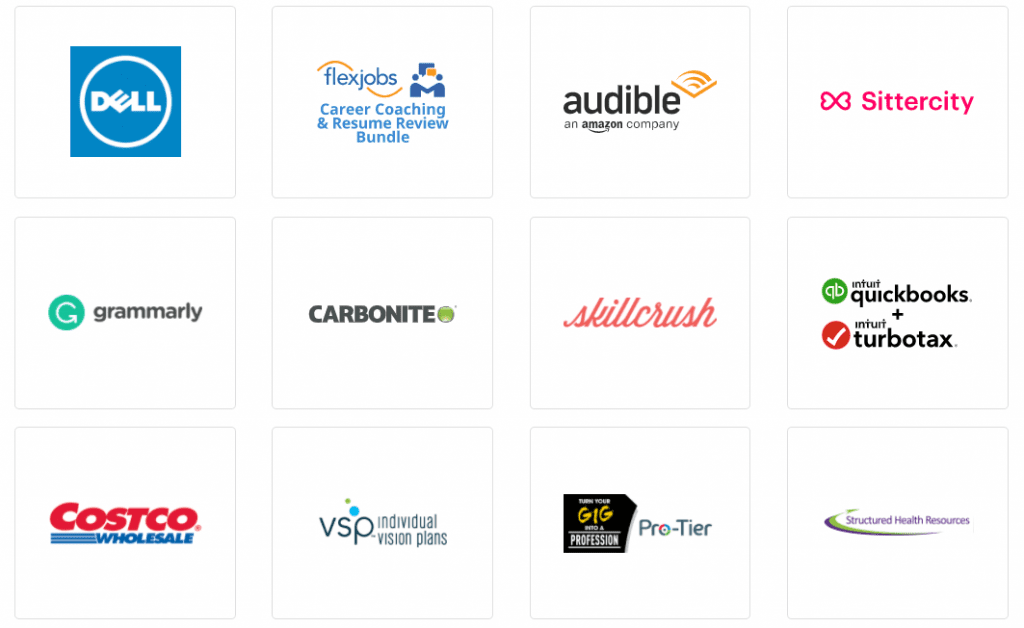 View of the Flexjobs website partners