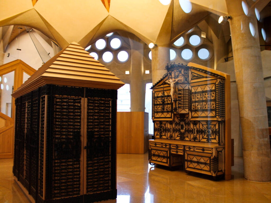 Sculpture models of the church’s features inside the museum in La Sagrada Familia