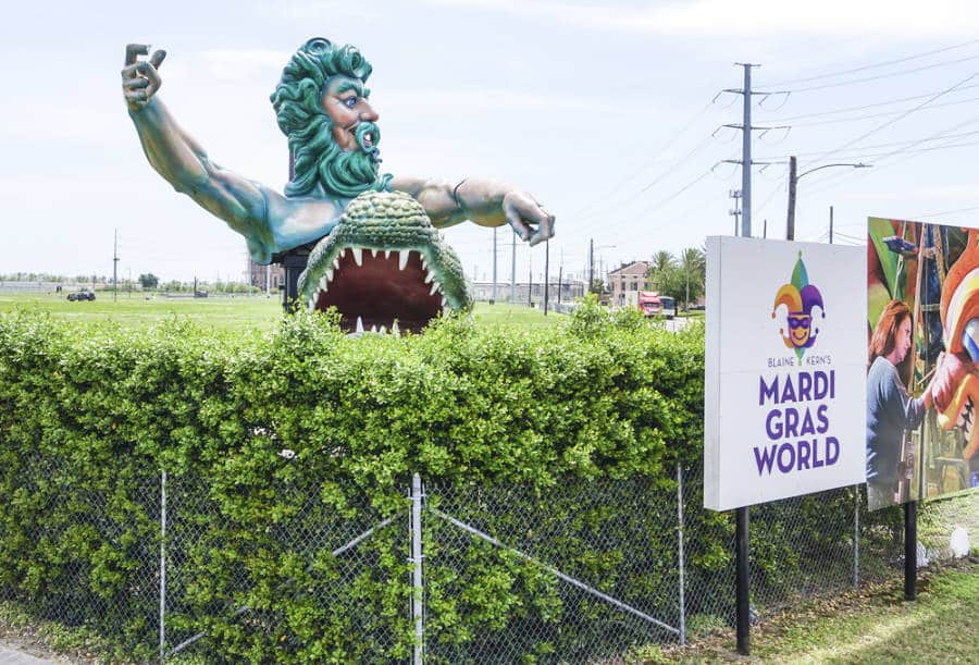 Sculptures at the entrance of Mardi Gras World