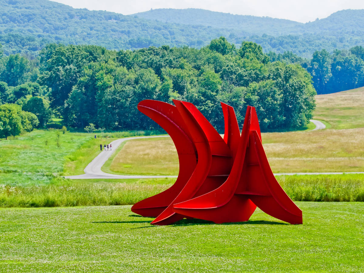 An outdoor sculpture in Storm King Art Center