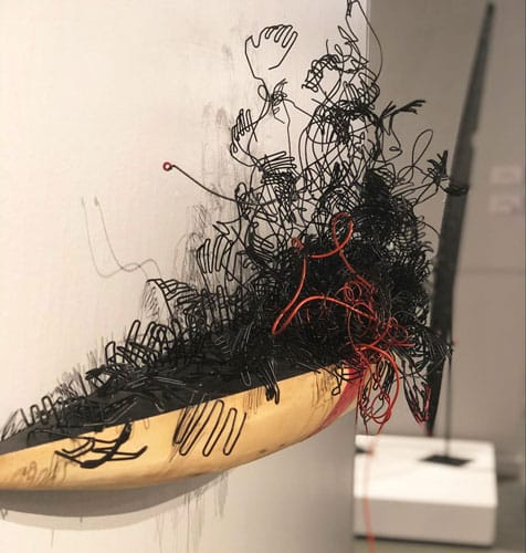 One of the sculptures displayed during an exhibit in Northwest African American Museum
