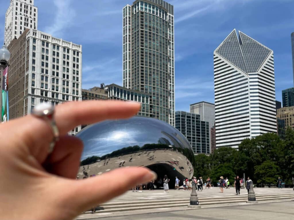 View of "The Bean" sculpture