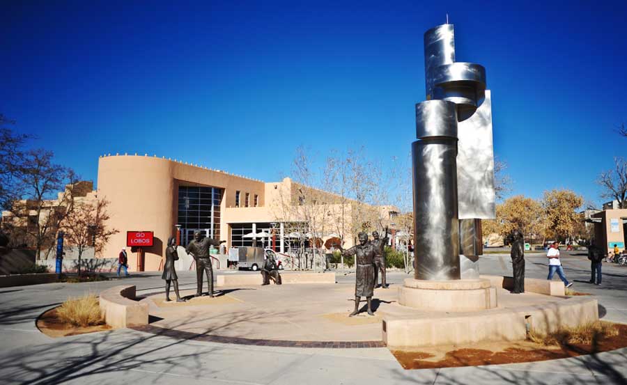 View of difference sculptures in University of New Mexico