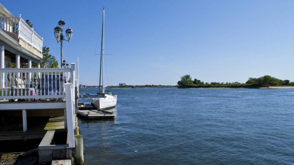 View from a waterfront home in Sea Bright