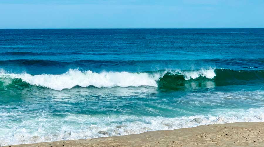 View of small waves in Sea Girt Beach
