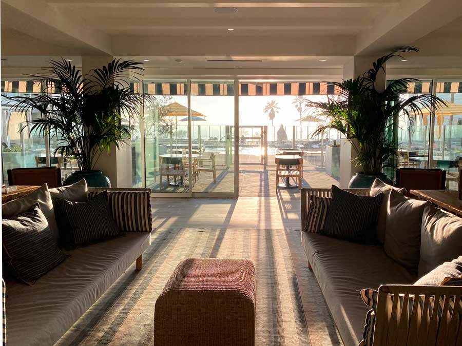 View of the ocean inside Seabird Resort Lounge Area
