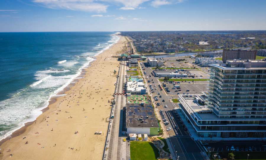 Aerial view of the Asbury Park Boardwalk