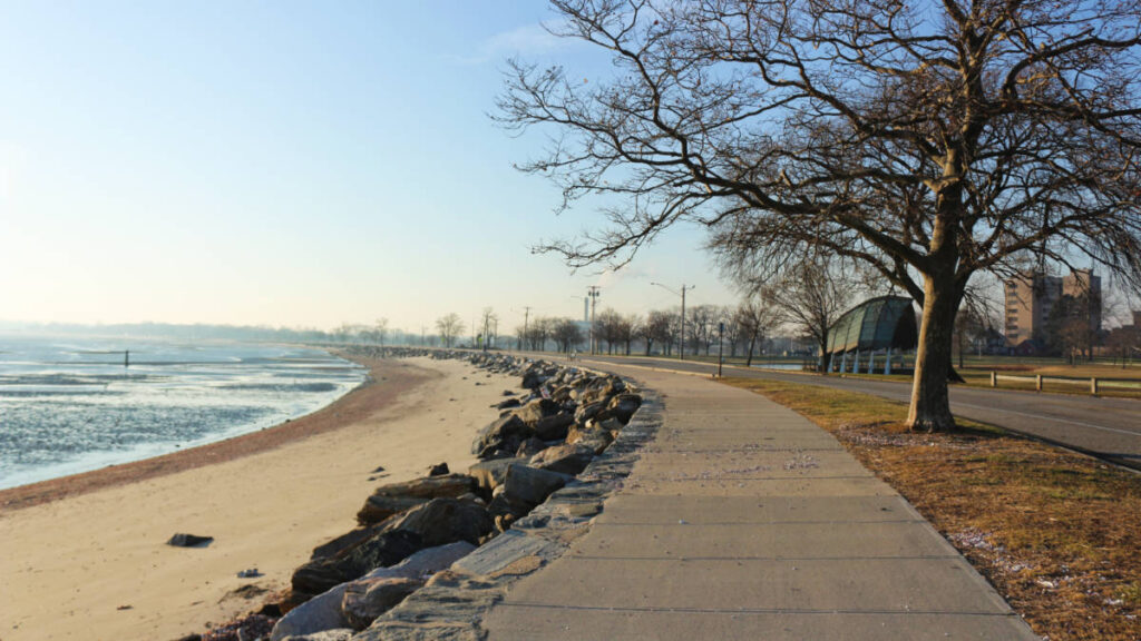 View of the ocean during a morning walk in Seaside Park
