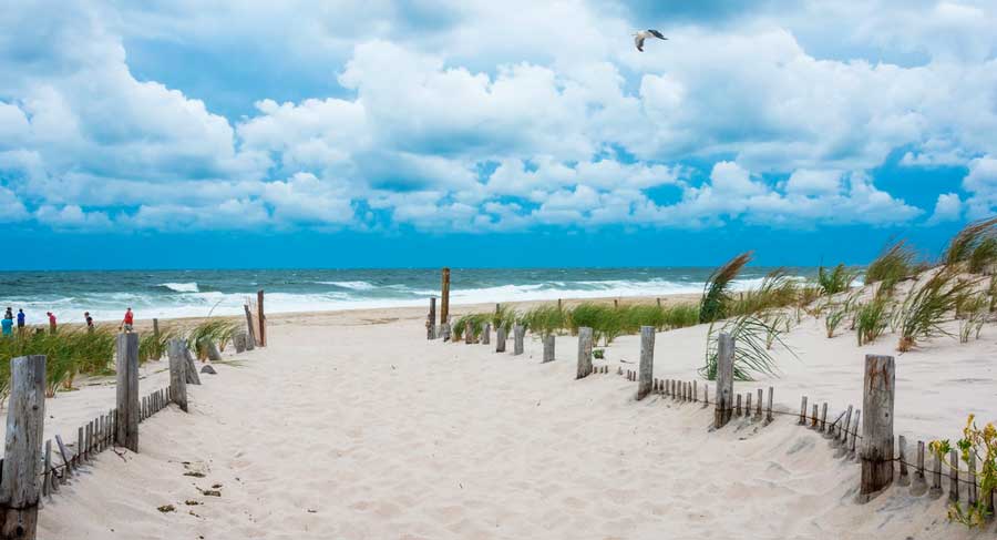 A path to the shore in Seaside Park Beach