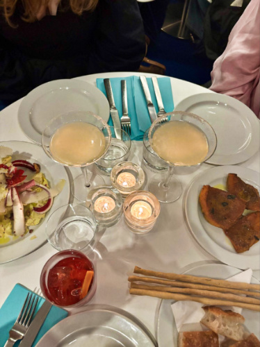 A table with a selection of seasonal starters at The River Cafe