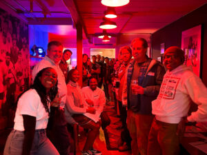 People smiling for a photo during the Travel Lemming's Seattle Community Meetups