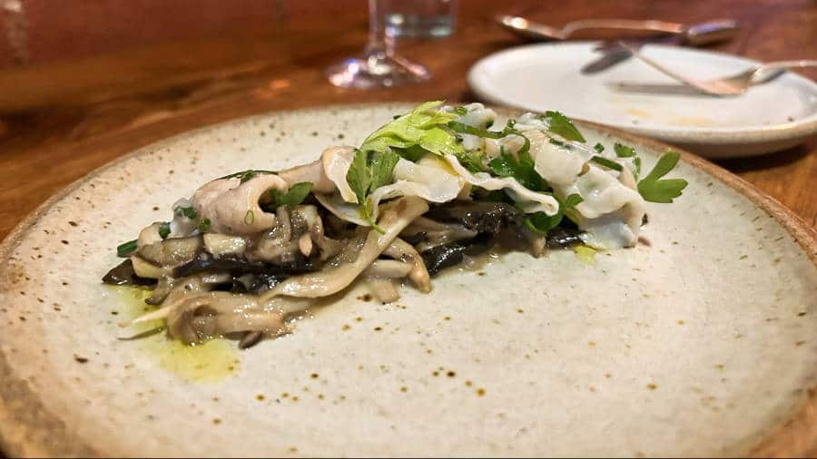 A plate of geoduck dish