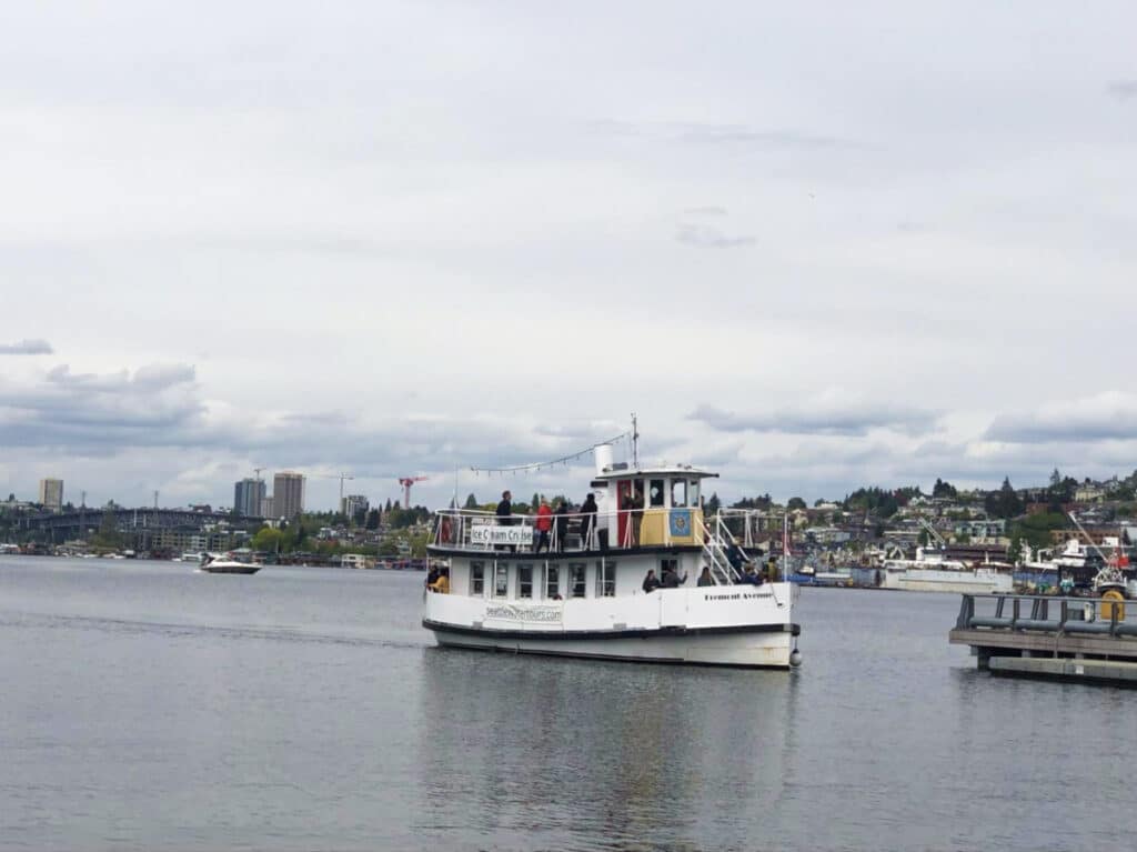 View of the sailing Seattle Ice Cream Cruise