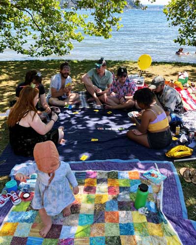 The author with her friends enjoying their day in Seward Park