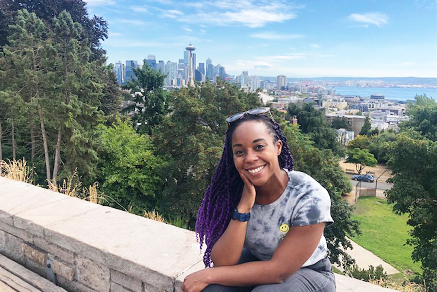 The author in Kerry Park with the overlooking view of Seattle
