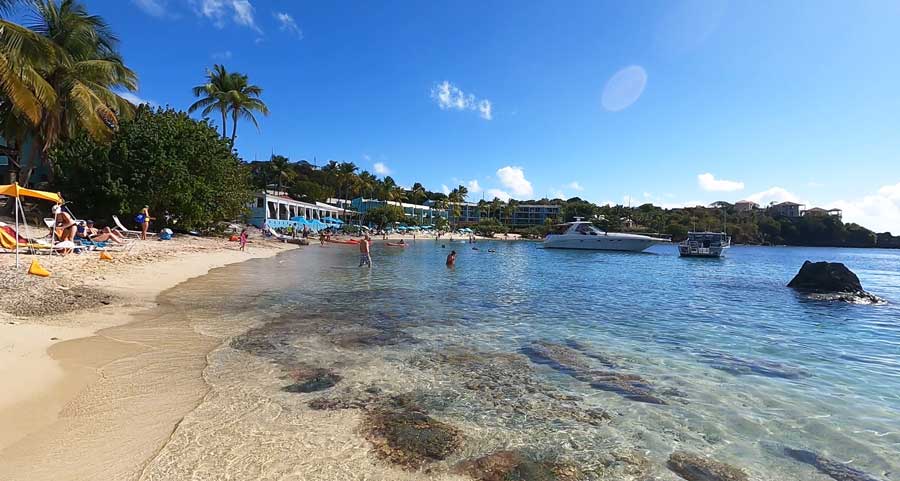 View of people in Secret Harbour Beach