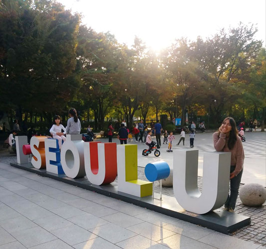 View of the author in a park in Seoul