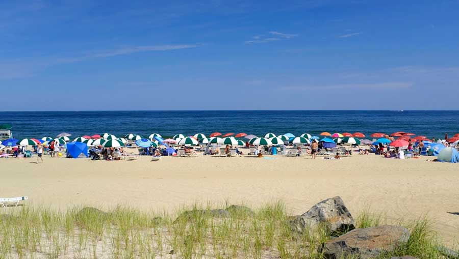 View of people enjoying in Seven Presidents Beach
