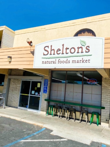 Storefront view of Shelton’s Natural Foods Market