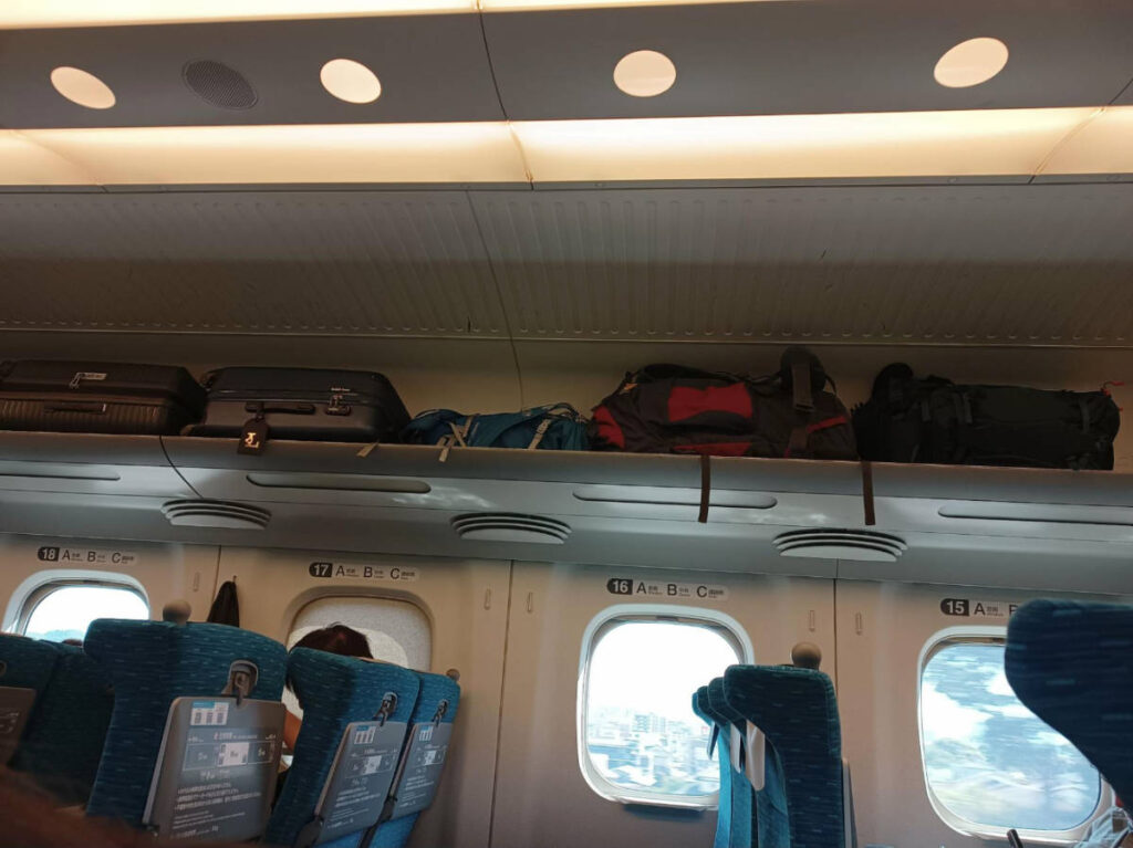 View from the inside of Shinkansen train