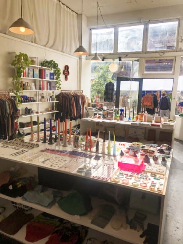 View of the displays from Prism in downtown Ballard