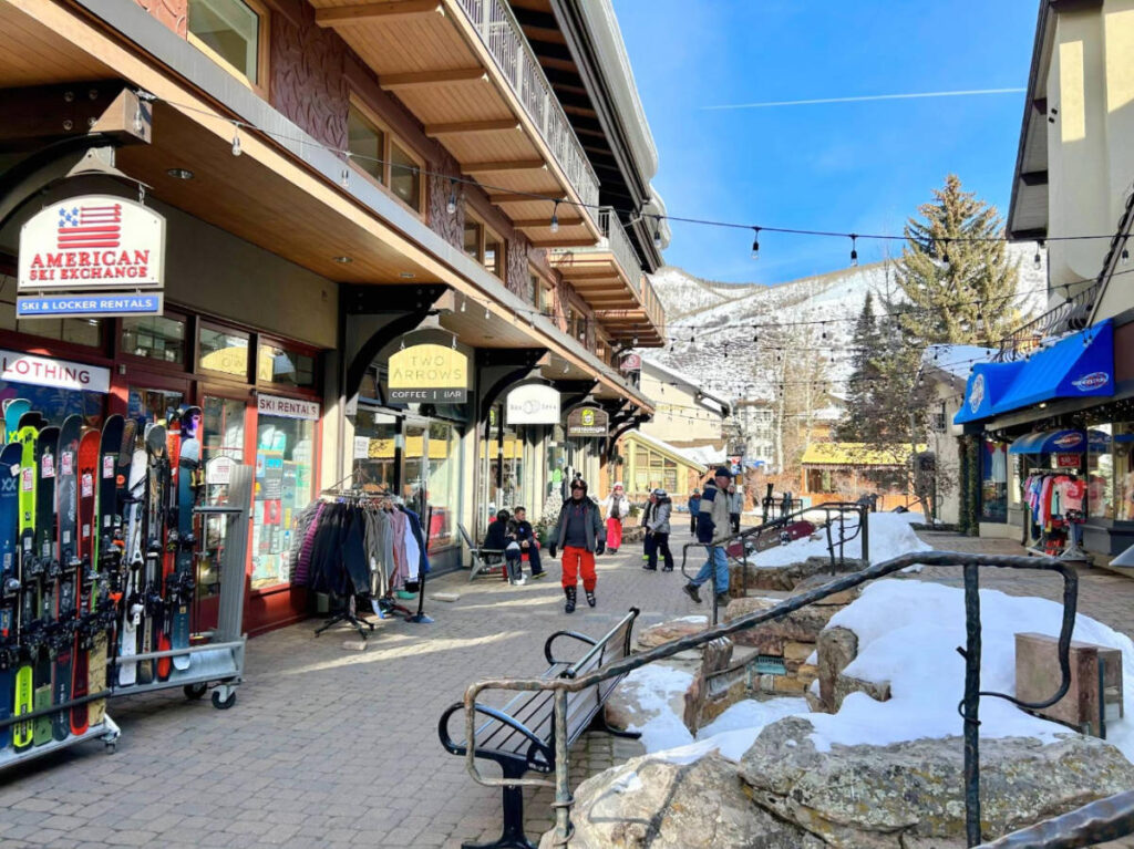 Different shops at the Vail Village