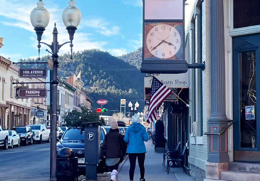 People walking at the streets of Idaho Springs