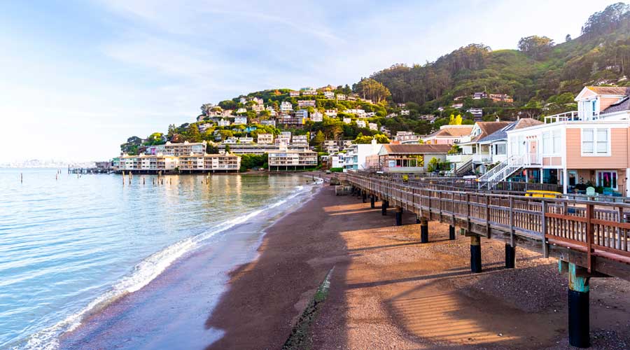 View from the shoreline of Sausalito