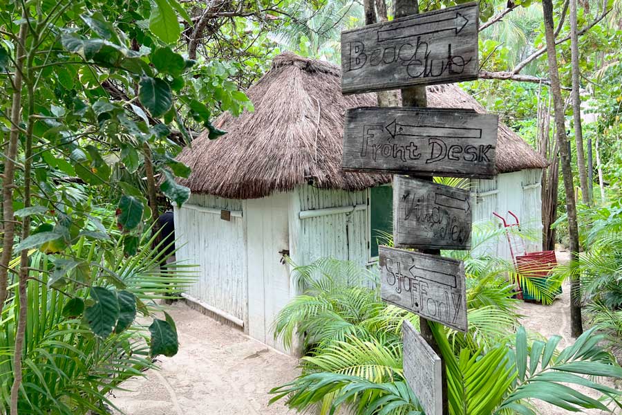 Signages to different area in NEST Tulum