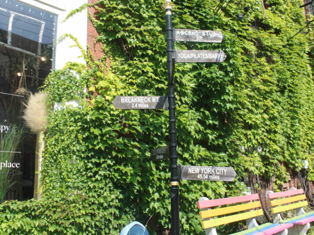 View of signages for places near Cold Spring