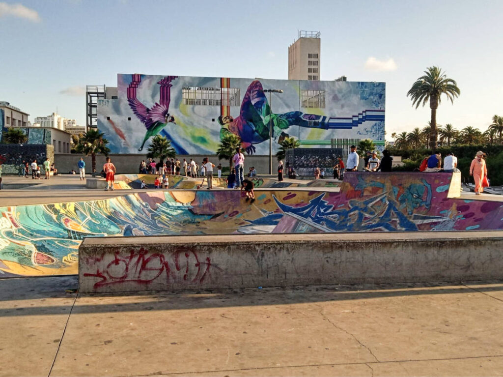 A colorful skate park at Casablanca