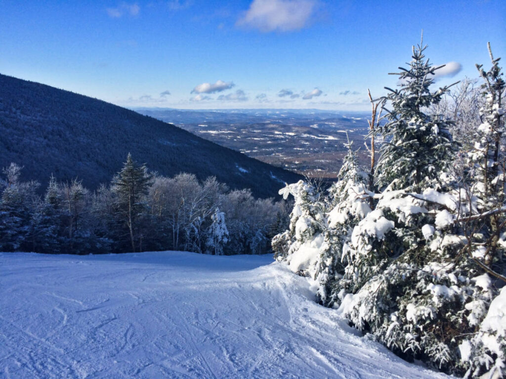 View of the ski slope at Cannon Mountain