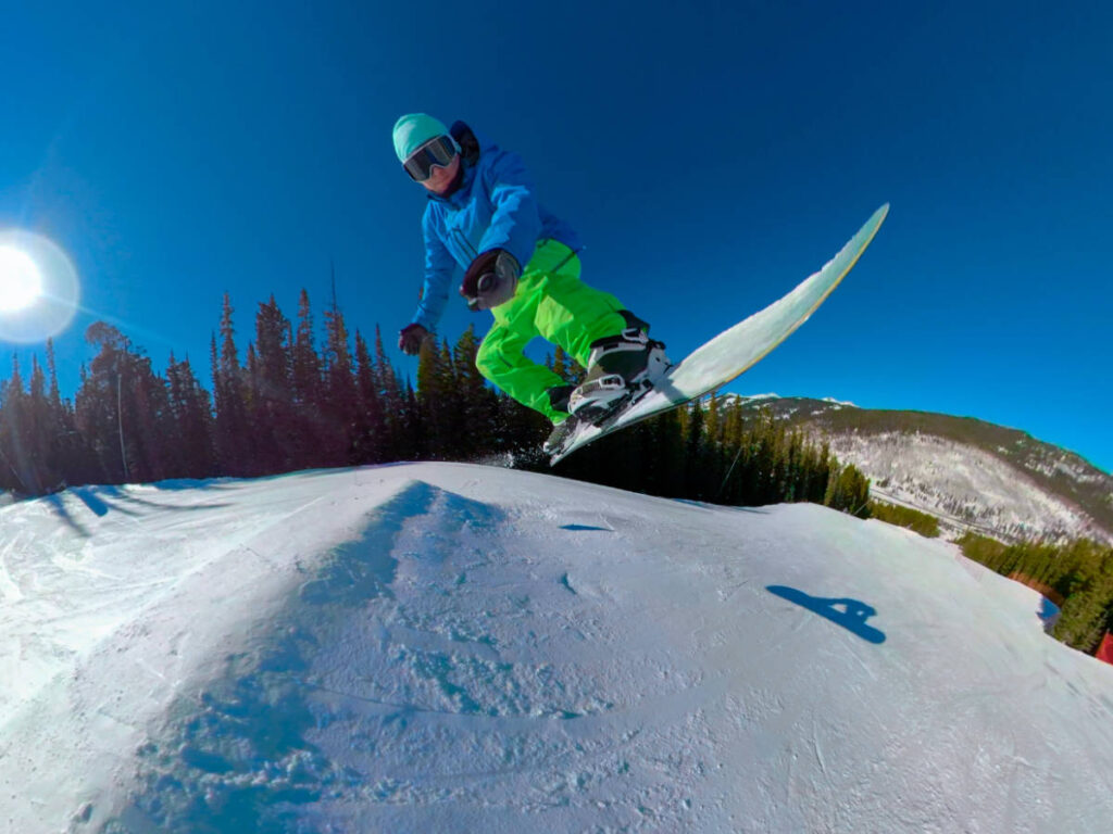 A snowboarder at the Copper Mountain Resort