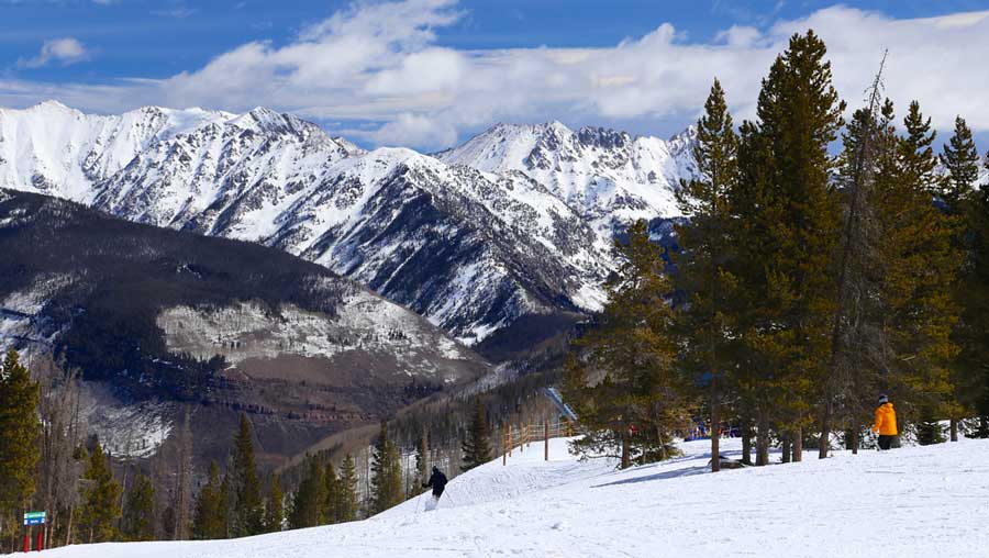 Skiers enjoying their day in Vail