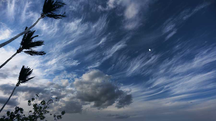 View of the sky before the hurricane comes