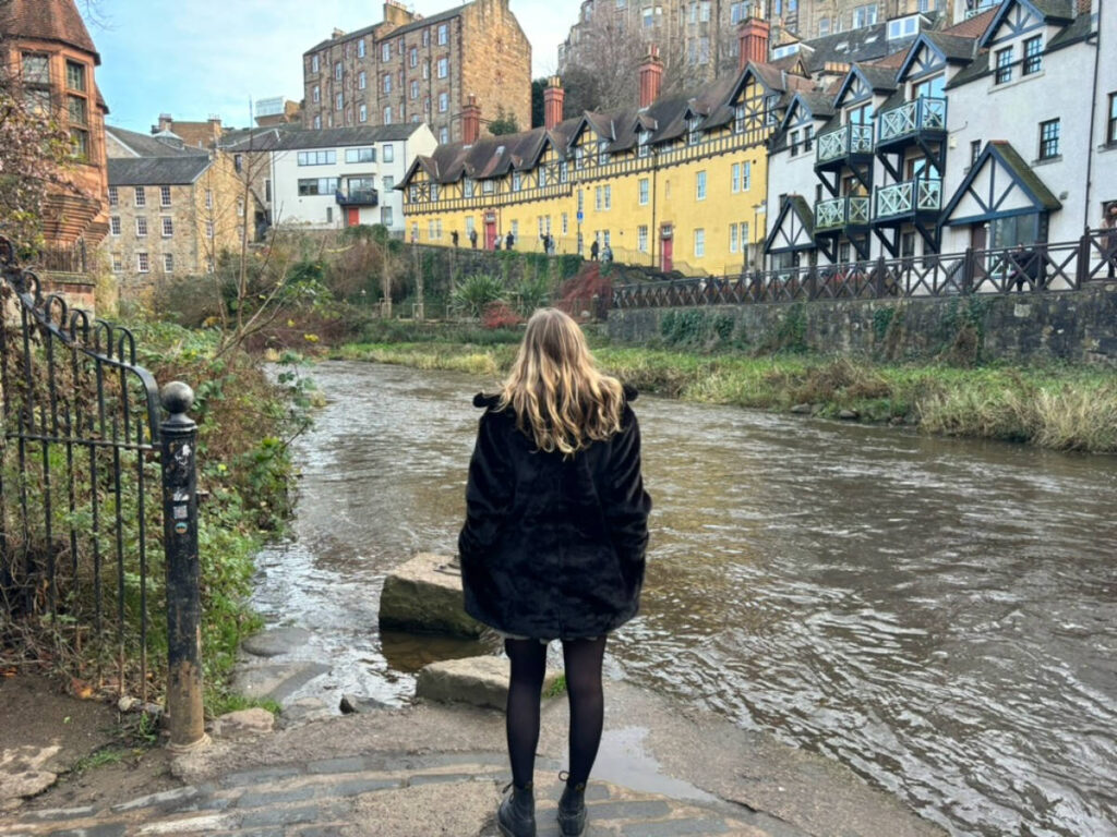 The author sky chilling and standing at Dean Village