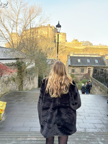 The author Sky admiring the view at the Vennel Viewpoint