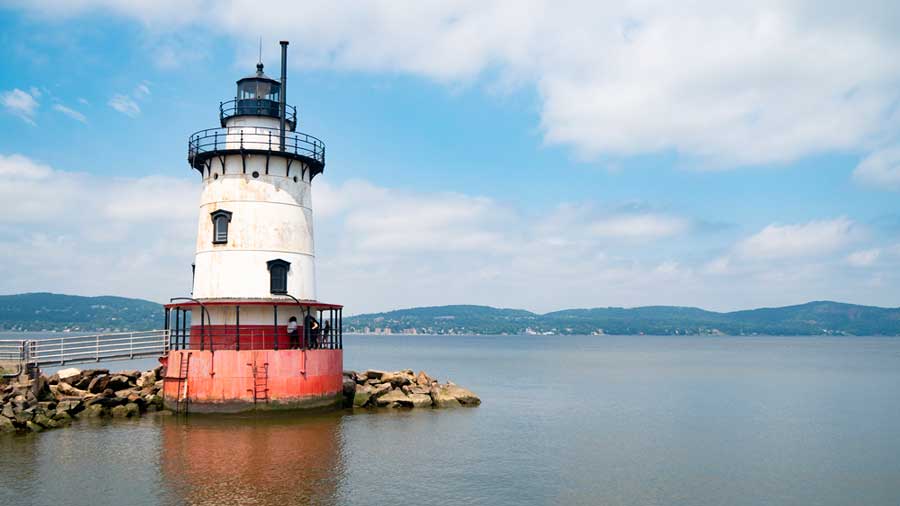 The Sleepy Hollow Lighthouse under the clear blue sky