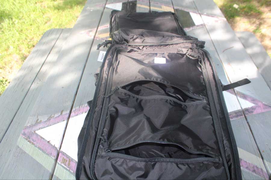 View of small pockets of the Topo Designs Travel Bag