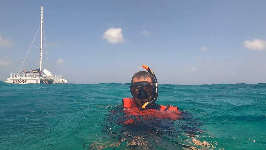 The author snorkeling at the underwater area of Buck Island Reef National Monument 