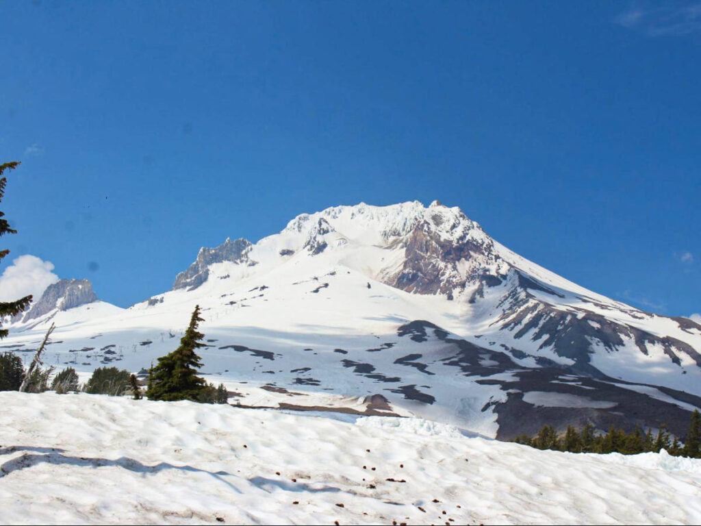 Picturesque view of the snow covered Mount Hood