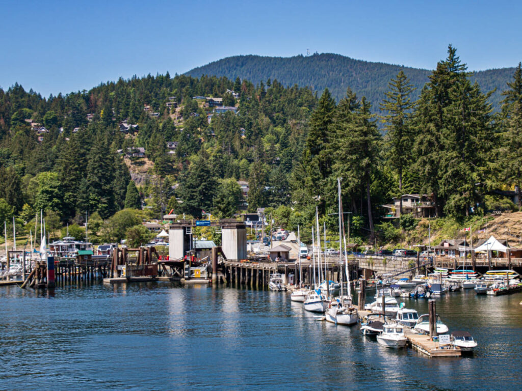 The boats at the Snug Cove dock on Bowen Island