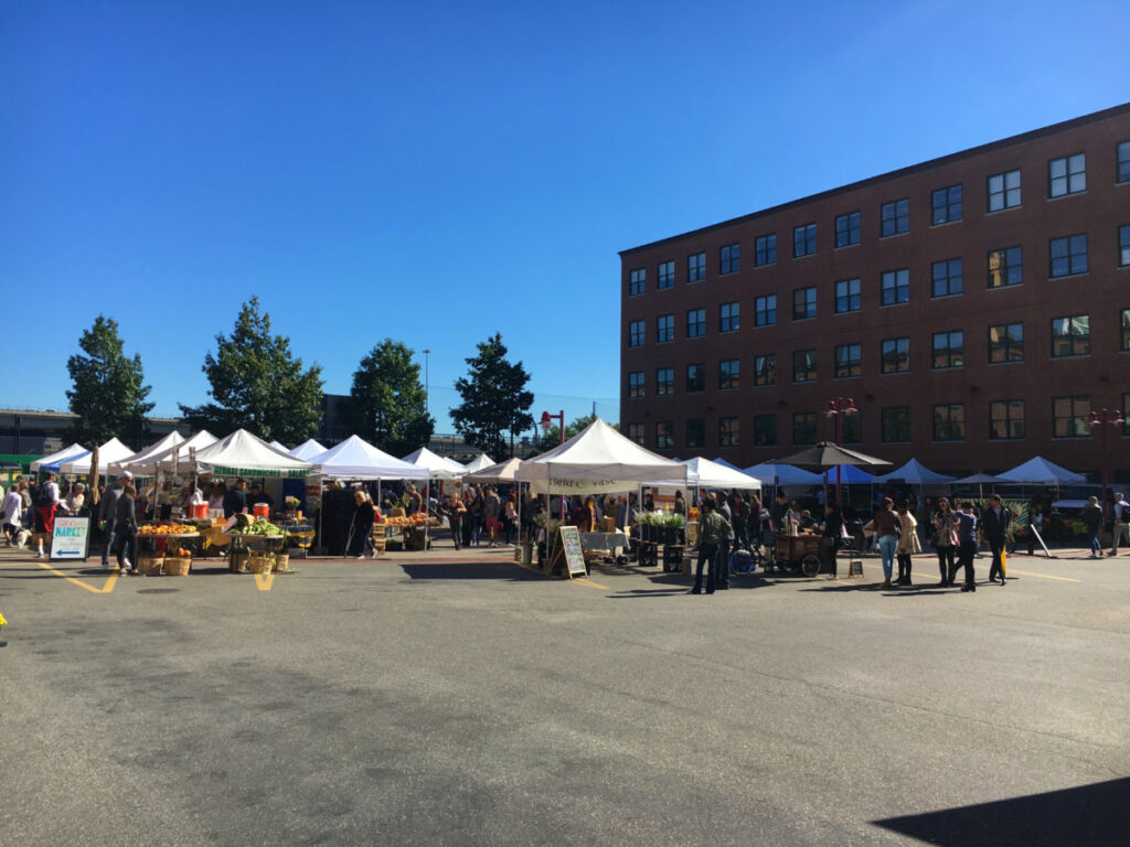 Crowds roaming around the outdoor SoWa Open Market