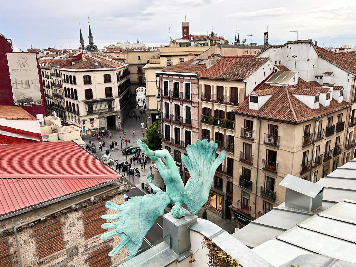 Overlooking view of Sol from the penthouse suite at Madrid 1915 Private Suites