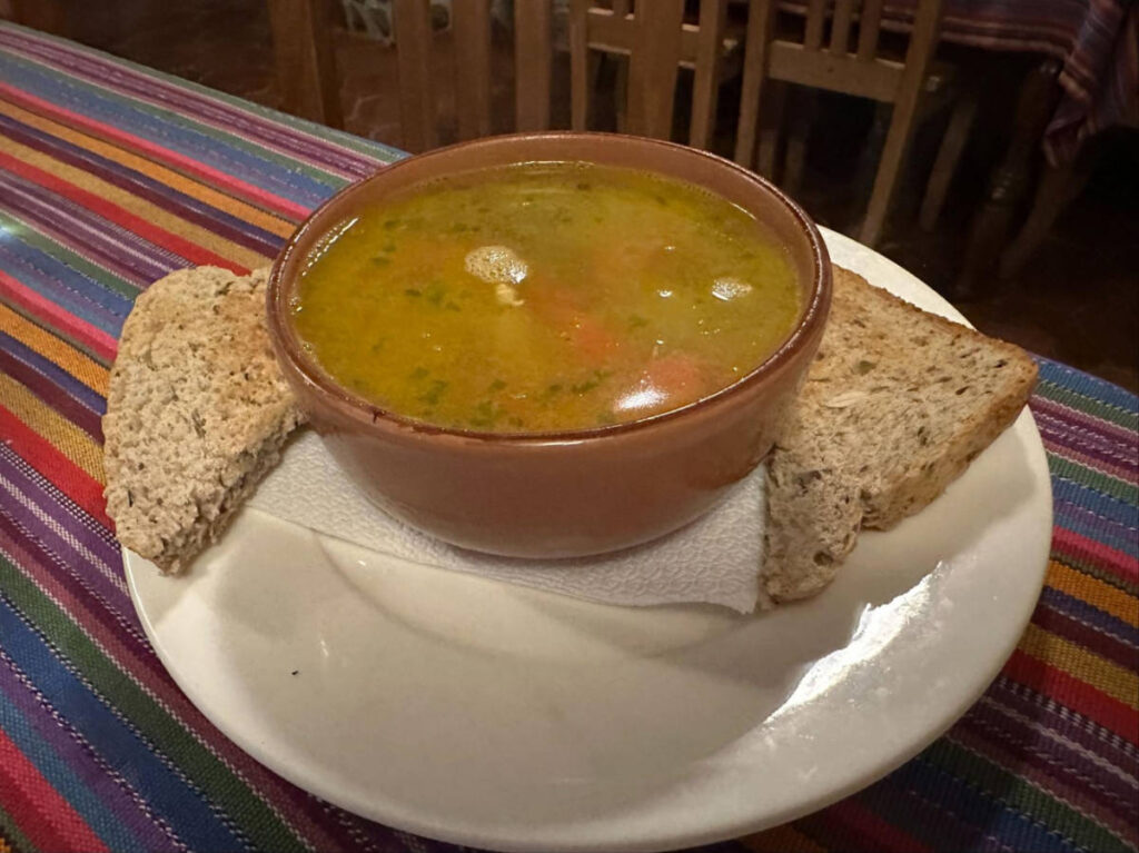 A bowl of soup from the restaurant at La Casa del Mundo