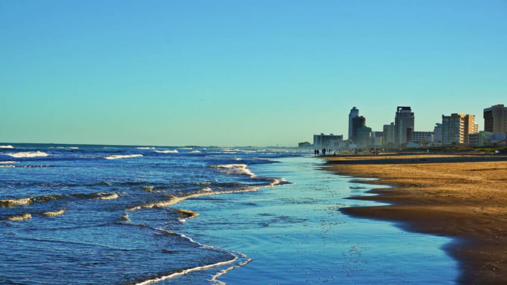 View of a shoreline at the South Padre Island