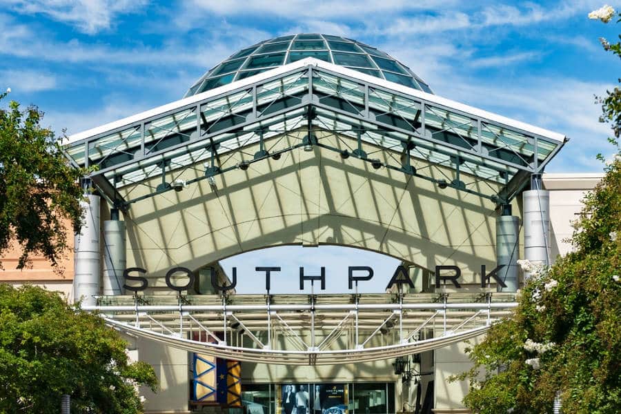 Exterior and entrance view of Southpark Mall